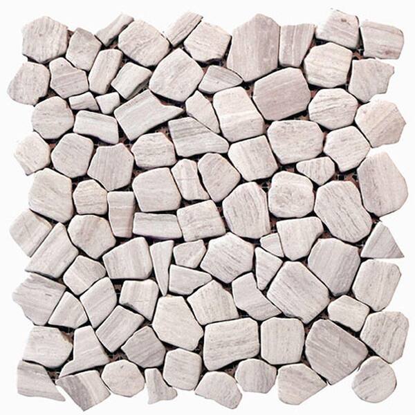 Solistone Haisa Marble 12 in. x 12 in. x 6.35 mm Light Natural Stone Irregular Mosaic Floor and Wall Tile (10 sq. ft. / case)