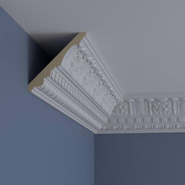 Ekena Millwork 4-3/4 in. x 4-3/4 in. x 94-1/2 in. Polyurethane Wakefield Crown Moulding