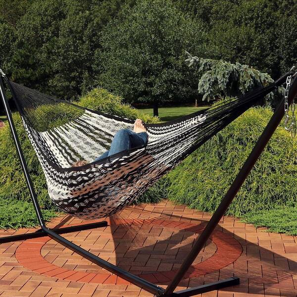 SenQWFa 13 ft. Portable Thick Cord Mayan Double Hammock for