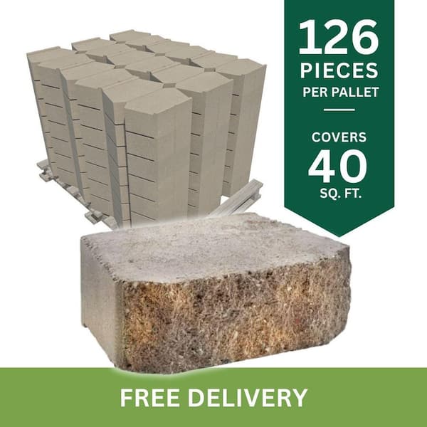 Oldcastle Windsor Stone 4 in. x 11.75 in. x 7 in. Brown/Buff Concrete ...