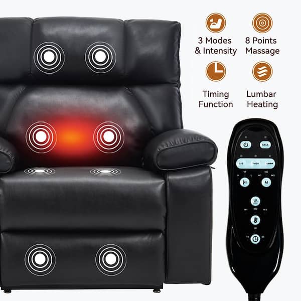 aisword Black Oversized Dual Motor Genuine Leather Power Lift