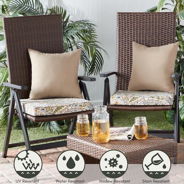 Greendale Home Fashions 18 in. x 18 in. Arctic Paisley Square