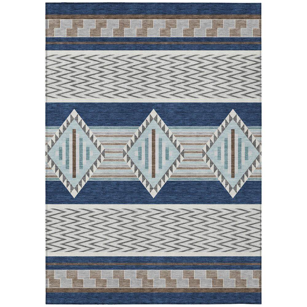 Chantille Machine Washable Indoor/Outdoor Abstract ACN2994 Navy 8 ft. x 10 ft. Area Rug price history on PriceWatchPro
