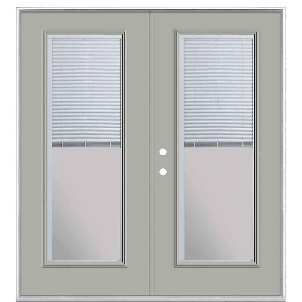 72 in. x 80 in. Silver Cloud Steel Prehung Right-Hand Inswing Mini Blind Patio Door in Vinyl Frame without Brickmold price history on PriceWatchPro