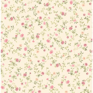 Catlett Pink Floral Toss Strippable Roll (Covers 56.4 sq. ft.)