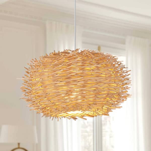 Unbranded Nature Home 10 in. 1-Light Black Dimmable Outdoor Pendant Light