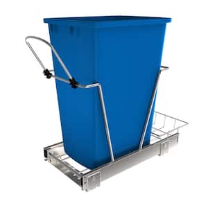 Blue Pull Out Trash Can 35 qt. for Kitchen Cabinets