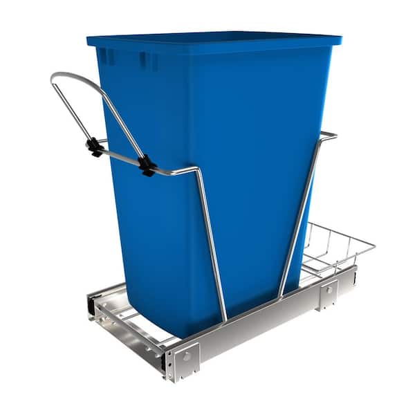 Rev-A-Shelf Blue Pull Out Trash Can 35 qt. for Kitchen Cabinets
