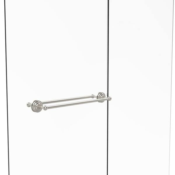 Matte Gray Allied Brass PB-41T-BB-24-GYM Pacific Beach Collection 24 Inch Back Shower Door Towel Bar with Twisted Accents 