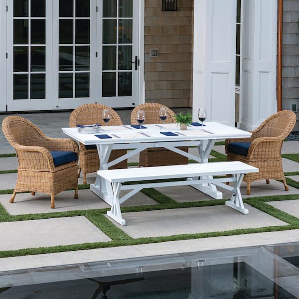 Royal Garden St Martin White And, White Wicker Patio Dining Sets