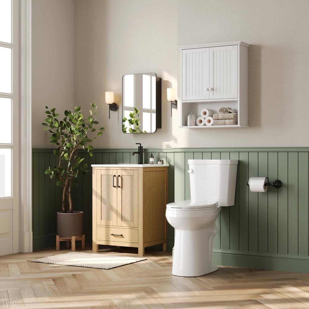 21-Inch White Ceramic Elongated High Efficiency Toilet