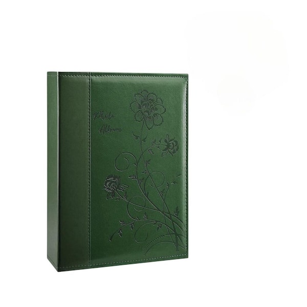 Classic Series Dark Green 4 x 6 Leather 300-Pocket Photo Album