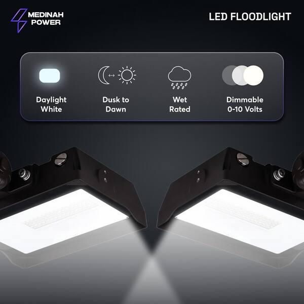 Medinah Power FLLS-35W-50K-DV2-PC-CL-BZFM LED Outdoor Flood Light LED Flood Light Dark Bronze