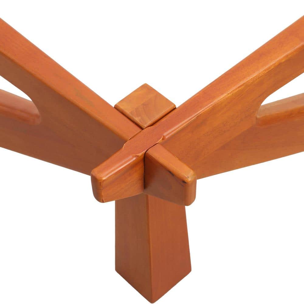 Light Walnut Triangular Glass Top Coffee Table