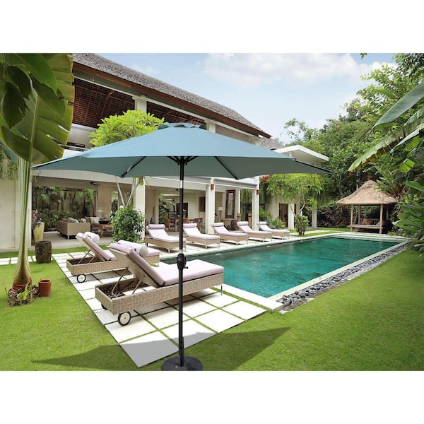 11 feet patio umbrella DIY 11 Foot Tilting Patio Umbrella with Light 3-Tiered main image 0