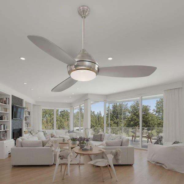 Concept I 52 in. Integrated LED Indoor Brushed Nickel Ceiling Fan with Light with Remote Control