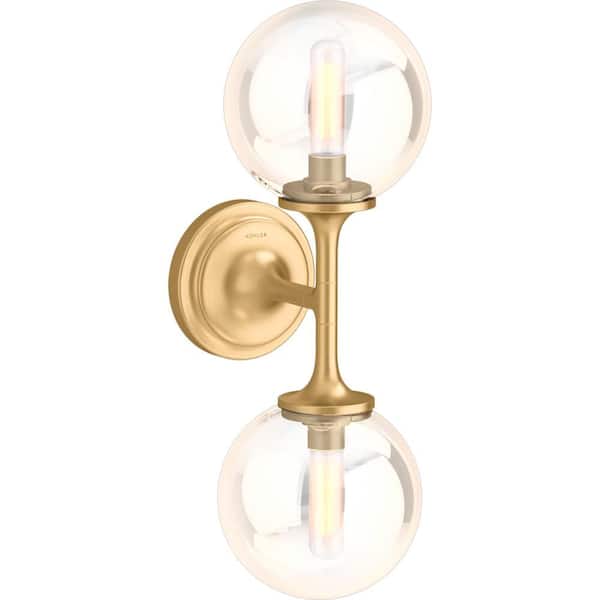 KOHLER Bellera 2-Light Brushed Moderne Brass Wall Sconce
