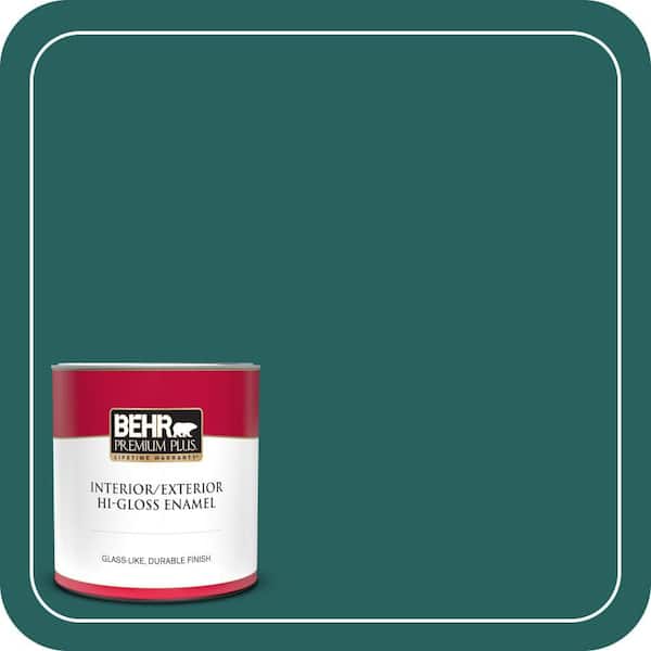 BEHR PREMIUM PLUS 1 qt. #MQ6-05 Verdant Forest Hi-Gloss Enamel Interior/Exterior Paint & Primer