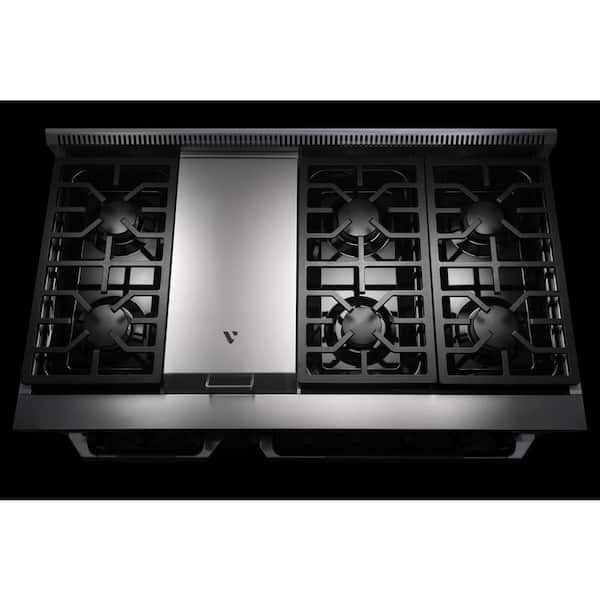 VEZENI Randolph 48 in. 7-Burners Plus Griddle Natural Gas Range