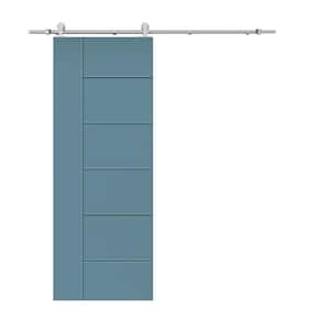 Metropolitan Series 30 in. x 80 in. Dignity Blue Stained Composite MDF Paneled Sliding Barn Door with Hardware Kit