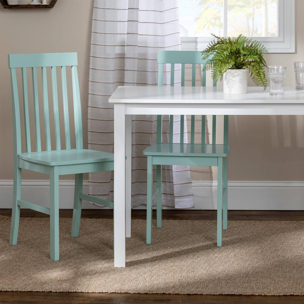 White and Sage Rubberwood 5-Piece Dining Set