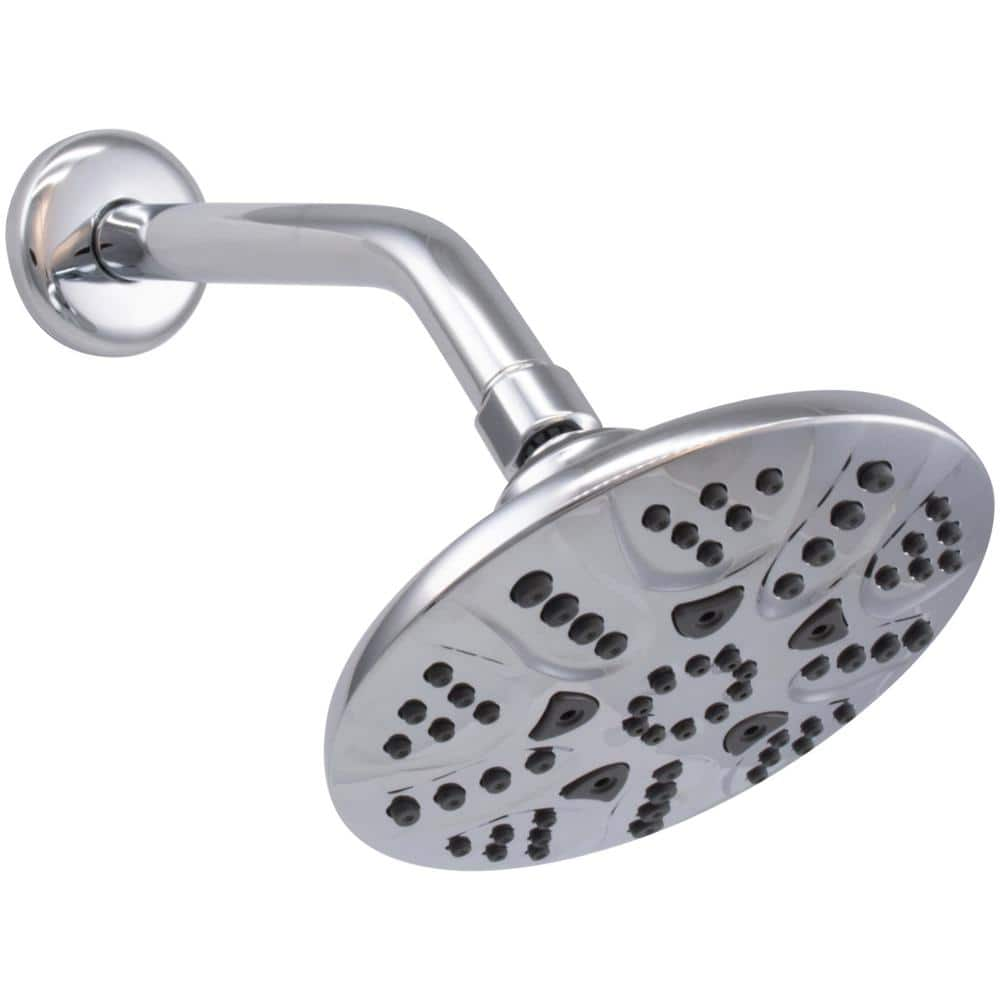 Westbrass 5-Spray Patterns with 1.8 GPM 6 in. Wall Mount Fixed Shower ...