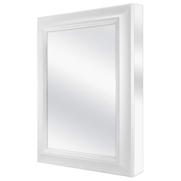 Home Decorators Collection 24 In W X 30 H Fog Free Framed Recessed Or Surface Mount Bathroom Medicine Cabinet White With Mirror 45422 The Depot Surface Mount Bathroom Medicine Cabinet, Wood Framed Recessed Medicine Cabinet With Mirror