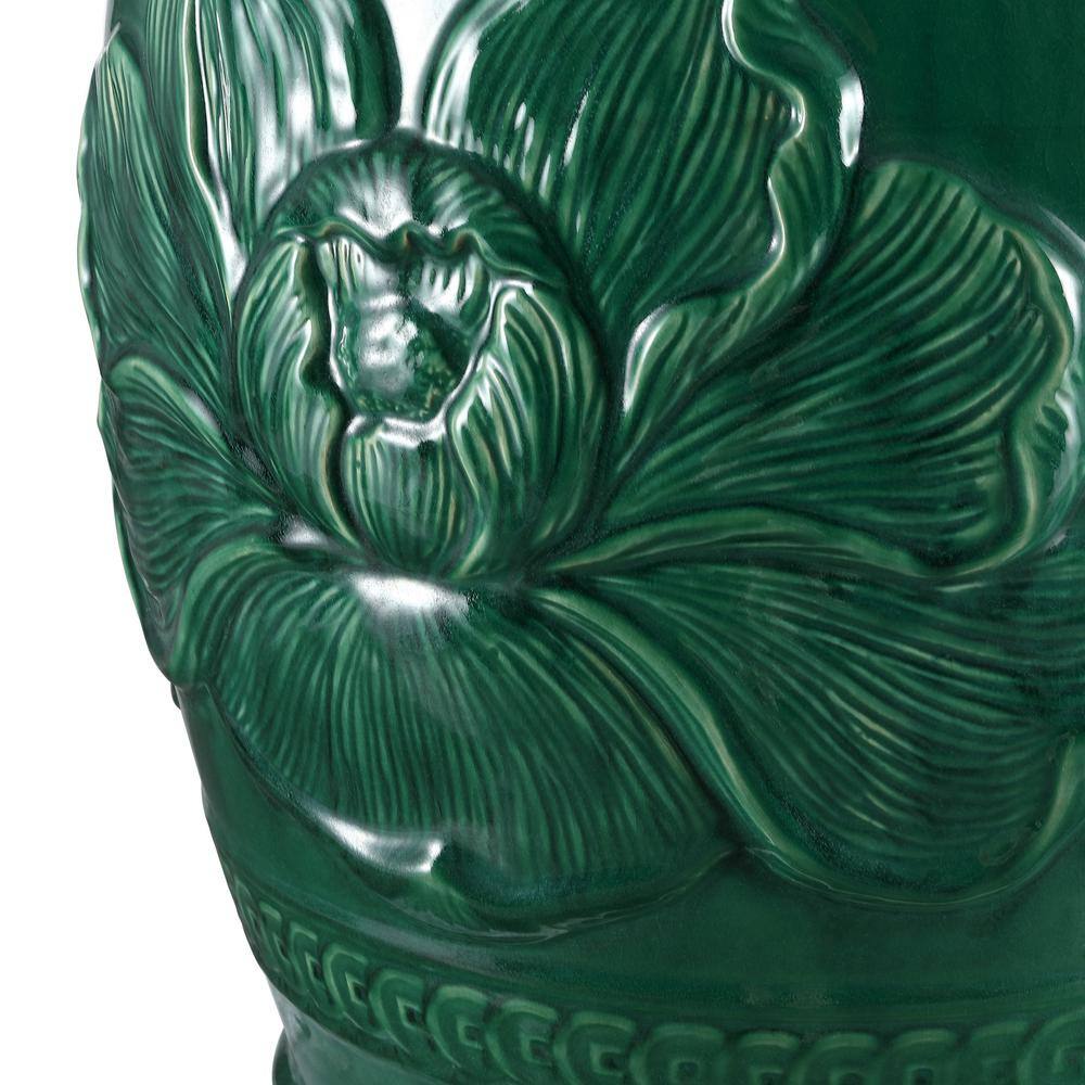 Emerald Green Ceramic Chinese Dragon Garden Stool