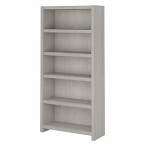Echo 31.61 in. Wide Gray Sand 5 Shelf Standard Bookcase