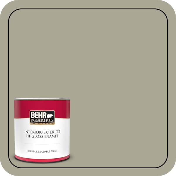 BEHR PREMIUM PLUS 1 qt. #N350-4 Jungle Camouflage Hi-Gloss Enamel Interior/Exterior Paint & Primer