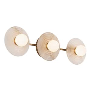 Dahlia 22-in 1 Light 11-Watt Vintage Brass/Alabaster Integrated LED Vanity Light