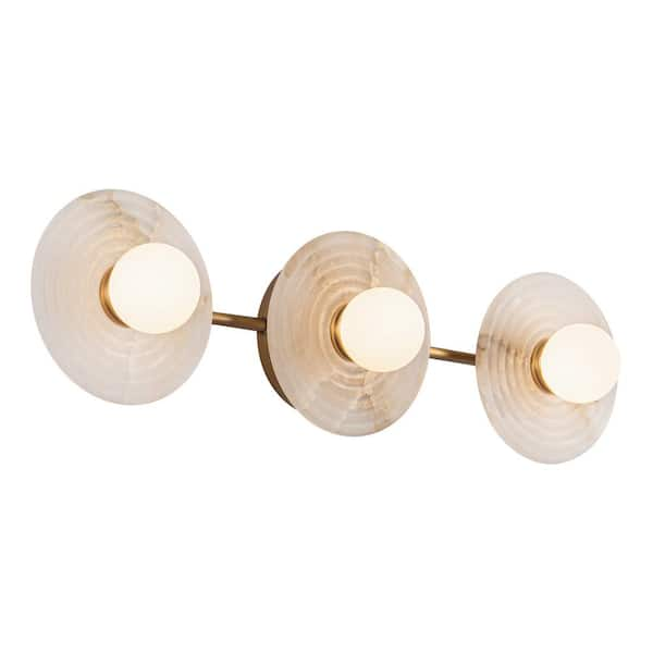 Dahlia 22-in 1 Light 11-Watt Vintage Brass/Alabaster Integrated LED Vanity Light