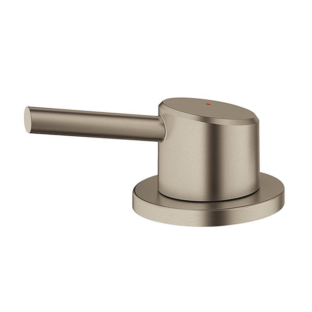Elegant Brushed Nickel Double-Handle Low Arc Bathroom Faucet