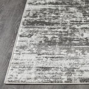Rhane Akason Gray 7 ft. 10 in. x 9 ft. 10 in. Abstract Polypropylene Area Rug