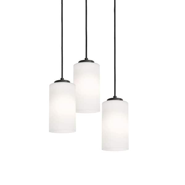 AFX Leo 3-Light Black Shaded Pendant Light