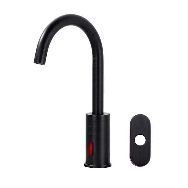 Automatic Sensor Touchless Bathroom Faucet with Deckplate Included in Oil Rubbed Bronze