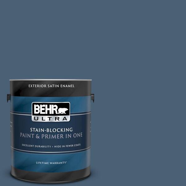 BEHR ULTRA 1 gal. #UL230-2 English Channel Satin Enamel Exterior Paint and Primer in One