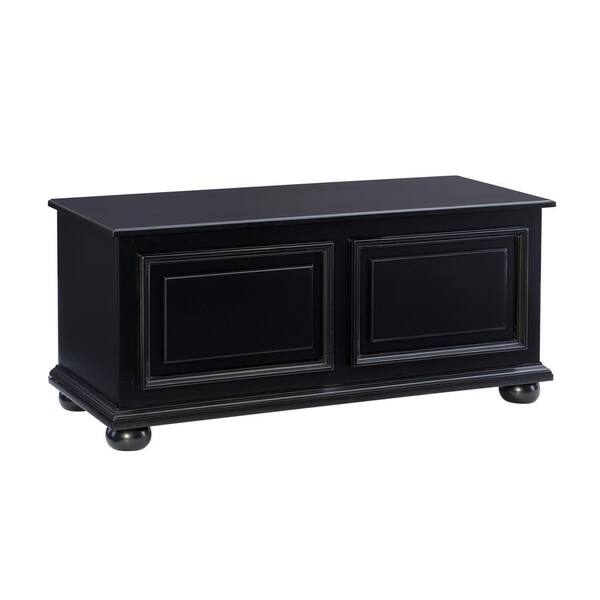 Linon Home Decor Rockland Black Cedar Chest/Trunk with Flip top 40.5 in