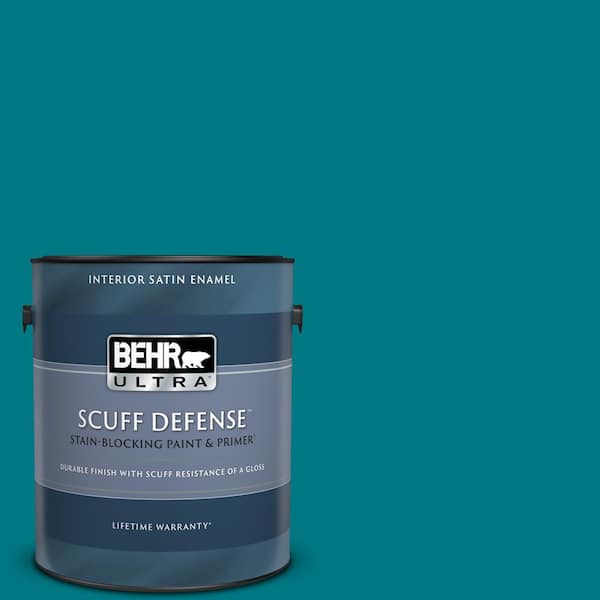 BEHR ULTRA 1 gal. #P470-7 The Real Teal Extra Durable Satin Enamel Interior Paint & Primer