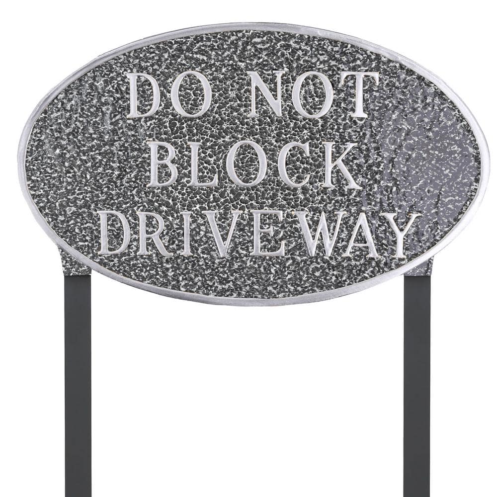 10 in. x 18 in. Large Oval Do Not Block Driveway Statement Plaque Sign with Lawn Stakes-Swedish Iron price history on PriceWatchPro