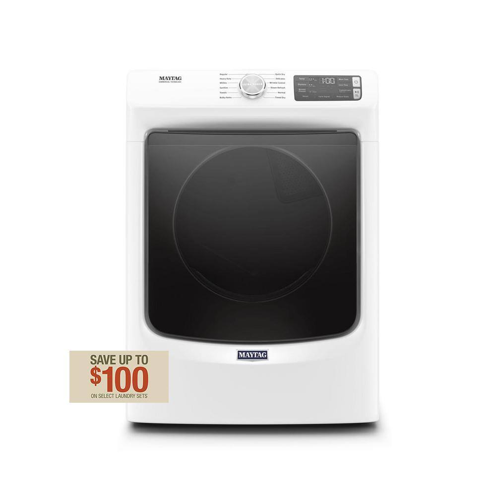 Maytag 7.3 cu. ft. 240Volt White Stackable Electric Vented Dryer with