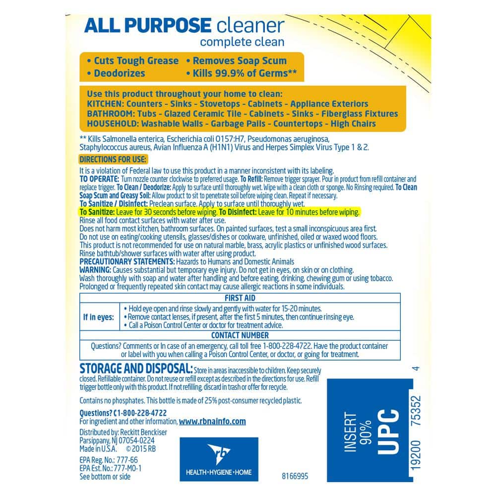 Lysol Lemon Breeze Scented All Purpose Cleaner & Disinfectant Spray - 32 fl oz
