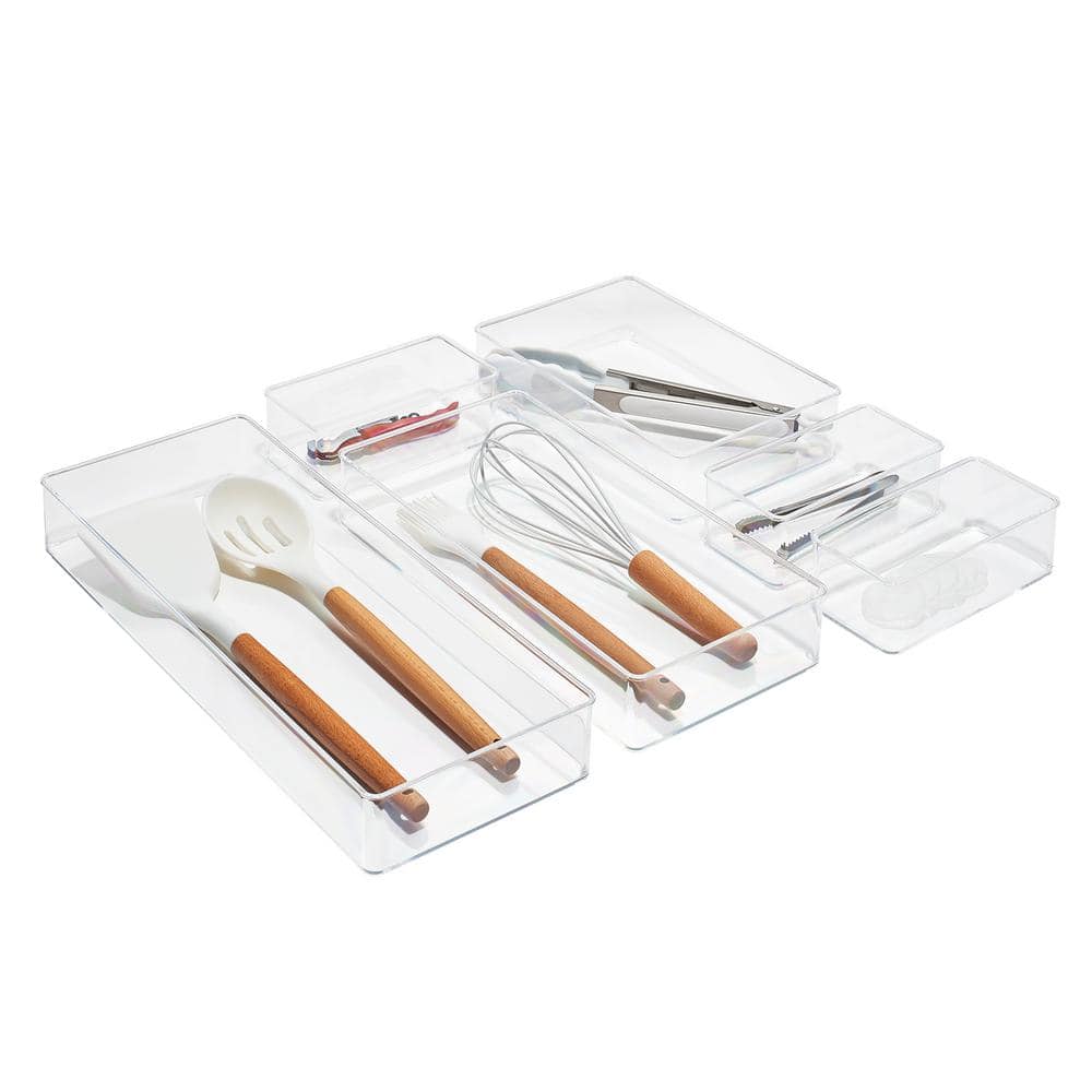 Clear Acrylic 6-Piece Kitchen Drawer Organizer Set
