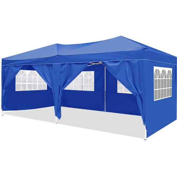Angel Sar 10 ft. x 20 ft. Pop Up Canopy Outdoor Portable Party Folding Tent with Carry Bag, Blue