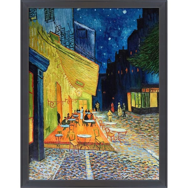 LA PASTICHE Cafe Terrace at Night by Vincent Van Gogh Gallery Black ...