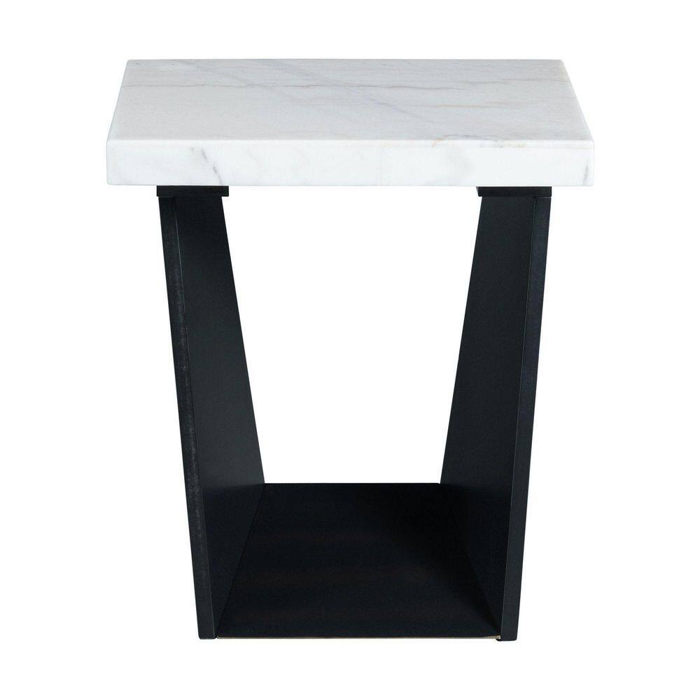 Tobias White Marble Top Rectangular Accent Table