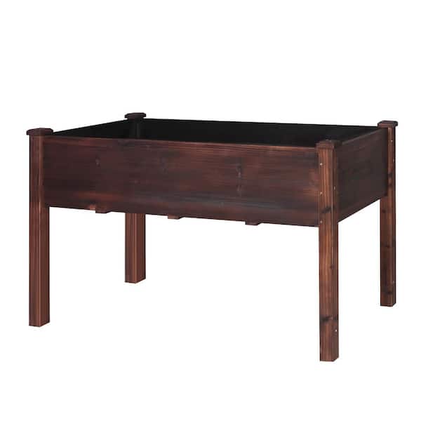 VEIKOUS 72 in. W x 23 in. D x 30 in. H Cedar Wood Raised Garden Bed with Liner, Carbonized