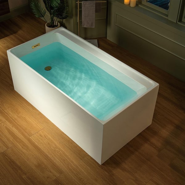 WOODBRIDGE 59 in. x 29.5 in. Soaking Bathtub with Reversible Drain