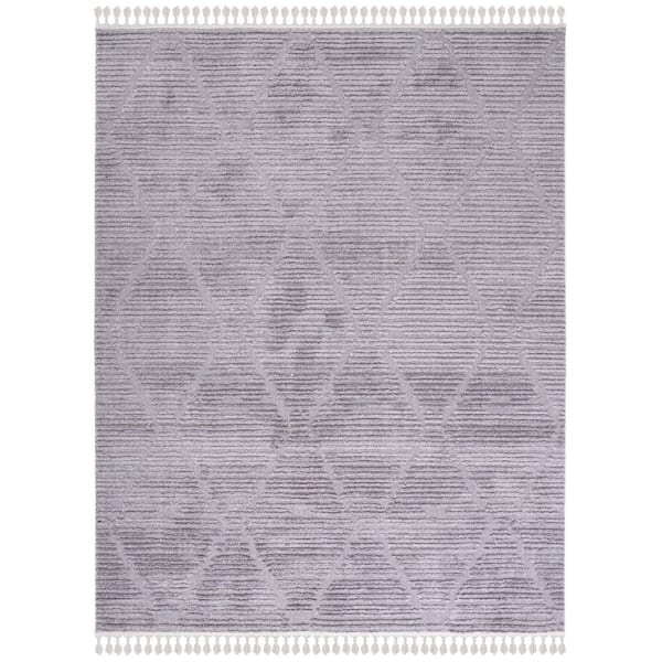 Marrakesh Gray 9 ft. x 12 ft. Diamond High-Low Area Rug