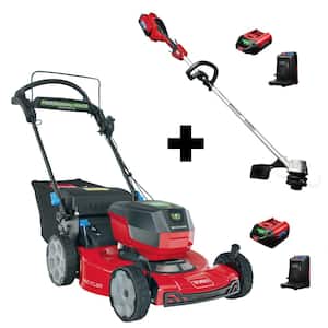 Flex-Force 22 in. 60-Volt Cordless 2-Tool Combo Kit Recycler Mower & 14 in./16 in. String Trimmer - Charger/2 Batteries